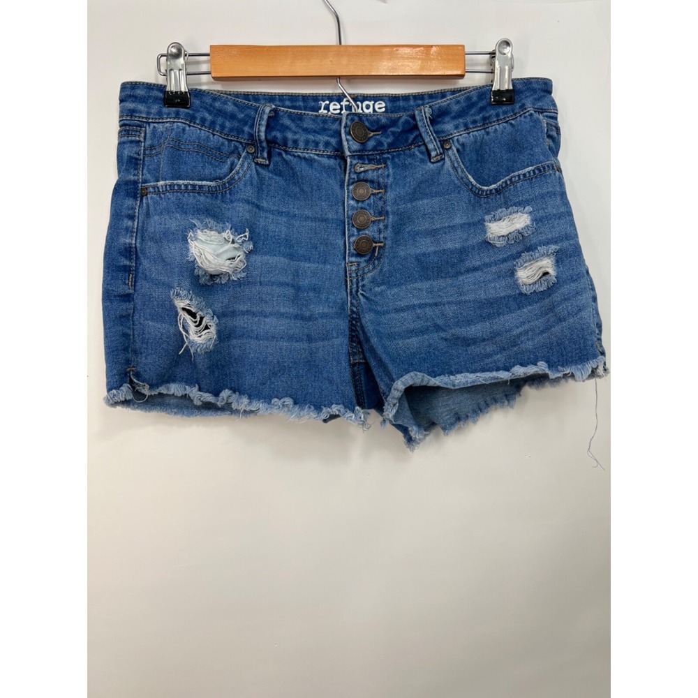 Refuge By Charlotte Russe Denim Jean Shorts Ripped Juniors Women's Size 6‎